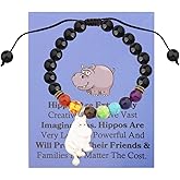 FEELMEM Hippopotamus Gift Hippos Good Luck Charm Bead Bracelet Hippo Theme Inspirational Jewelry Hippo Lover Gift