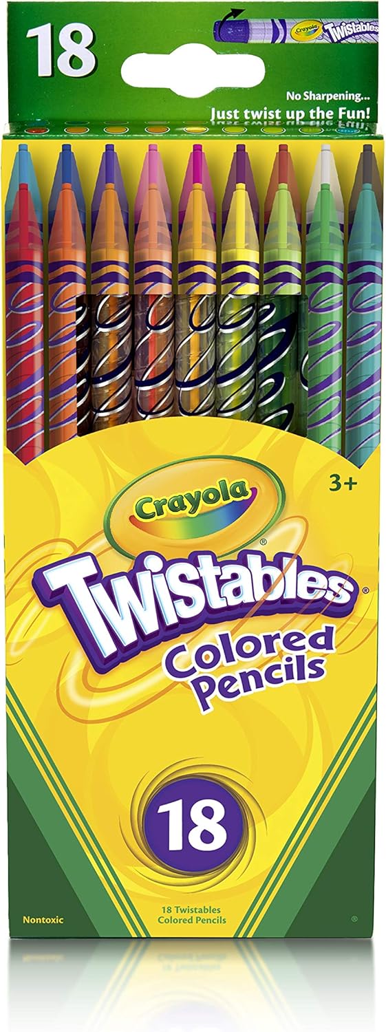 Crayola Twistable Colored Pencils, Gift for Kids, 18 Count: Toys & Games