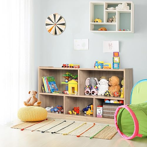 Costzon 2-Shelf Bookcase for Kids, Wooden Toy Storage Organizer