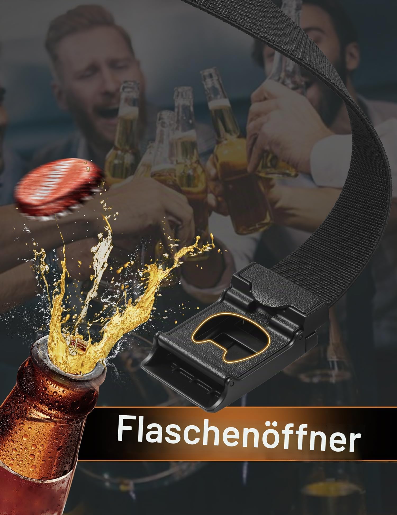 JUKMO Herren Stretch Taktischer Gürtel 3,8cm Nylon mit Flip-Schnalle 7
