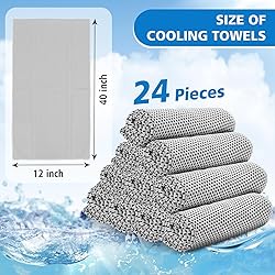 PJPSAA 24 Pack Cooling Towels Bulk for Neck and