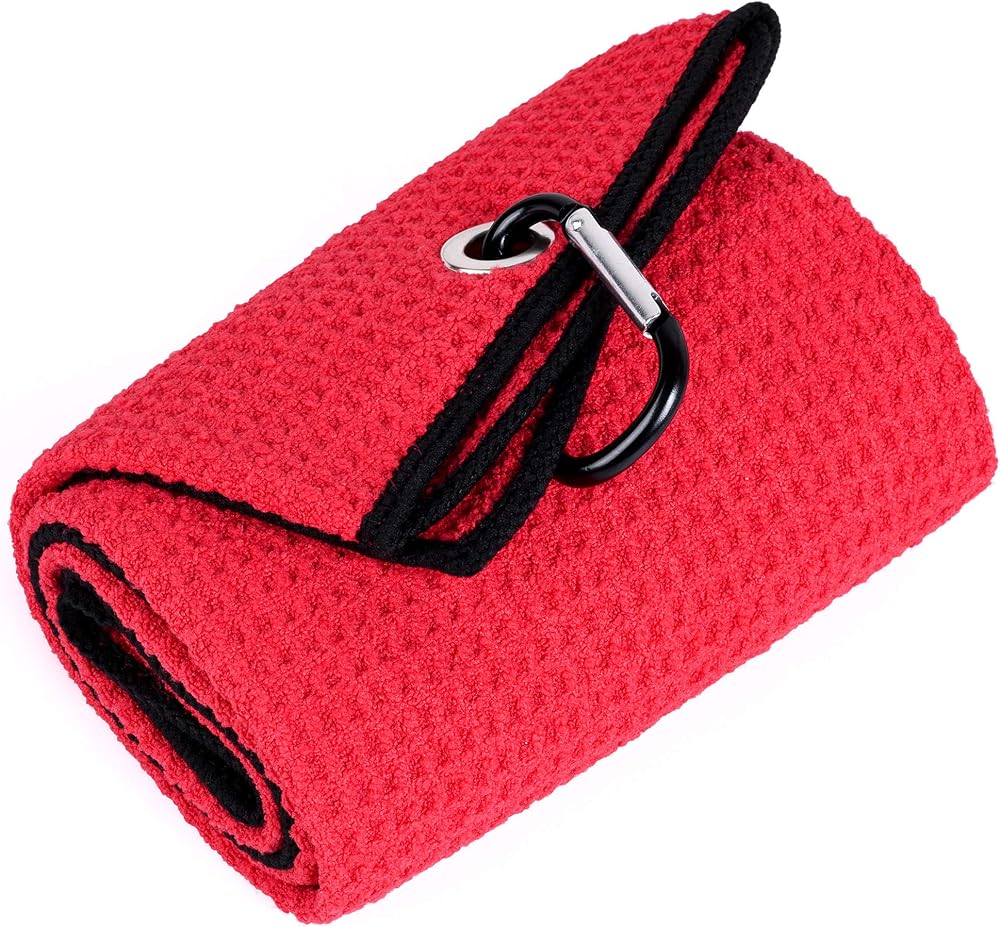 Mile High Life Golf Towel Tri-fold Microfiber with Carabiner Clip