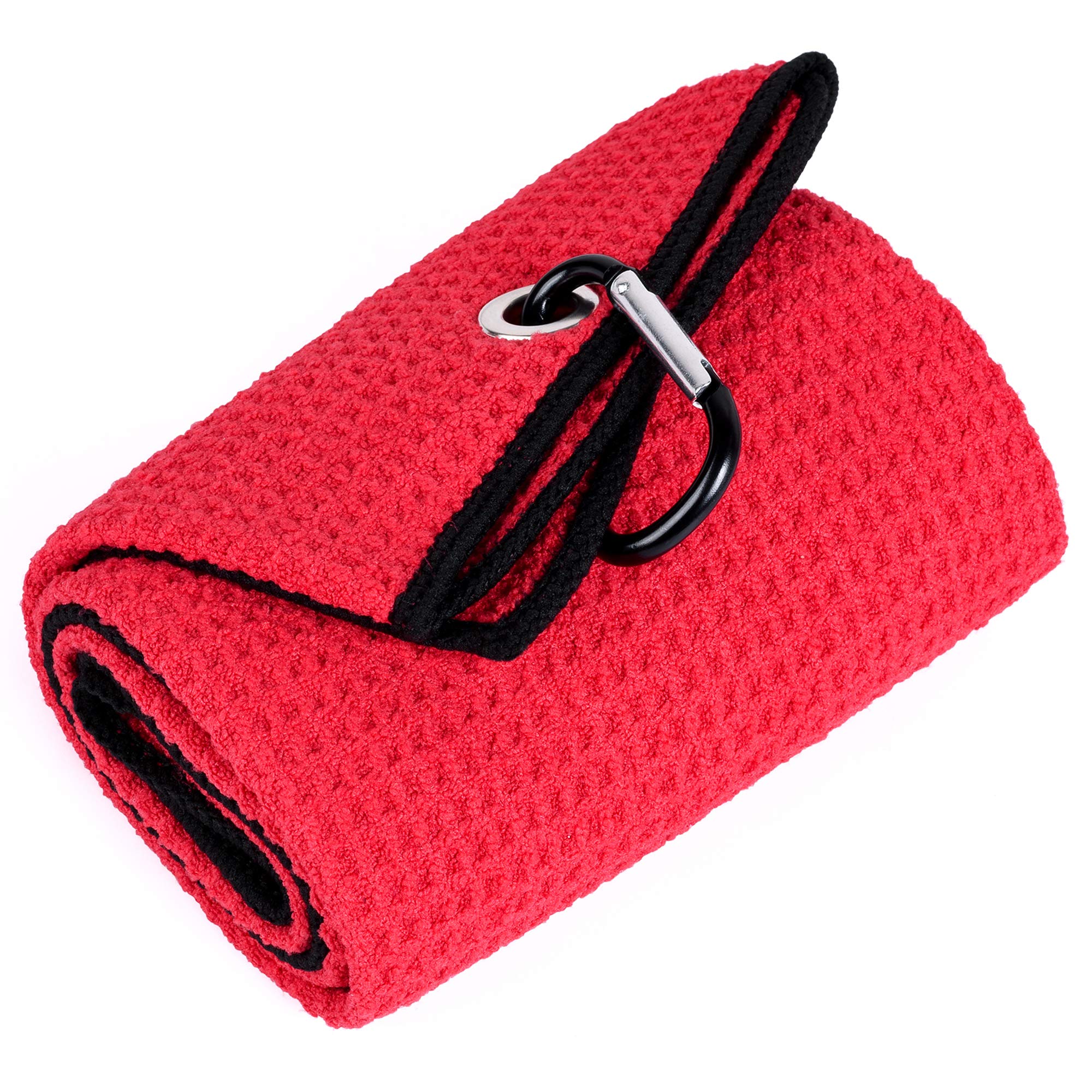 Mile High Life Golf Towel | Tri-fold Waffle Towels | Premium Microfiber Fabric | wiith Heavy Duty Carabiner Clip