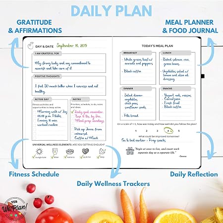 Food Journal Fitness Diary With Daily Gratitude And Meal Planner For Healthy Living And Weight Loss Diet - 