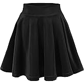 Urban CoCo Women's Vintage Velvet Stretchy Mini Flared Skater Skirt