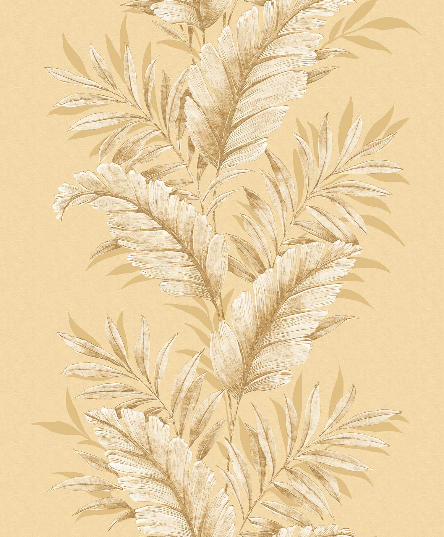 Galerie G67651 Palazzo Tropical Leaf Design Wallpaper, Gold/ Ochre, 10m x 53cm
