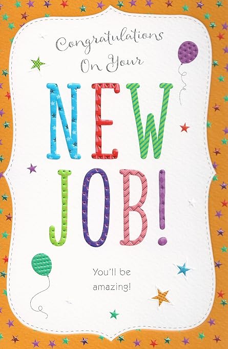 Congratulazioni Per Il Tuo Nuovo Lavoro Amazon It Cancelleria E Prodotti Per Ufficio