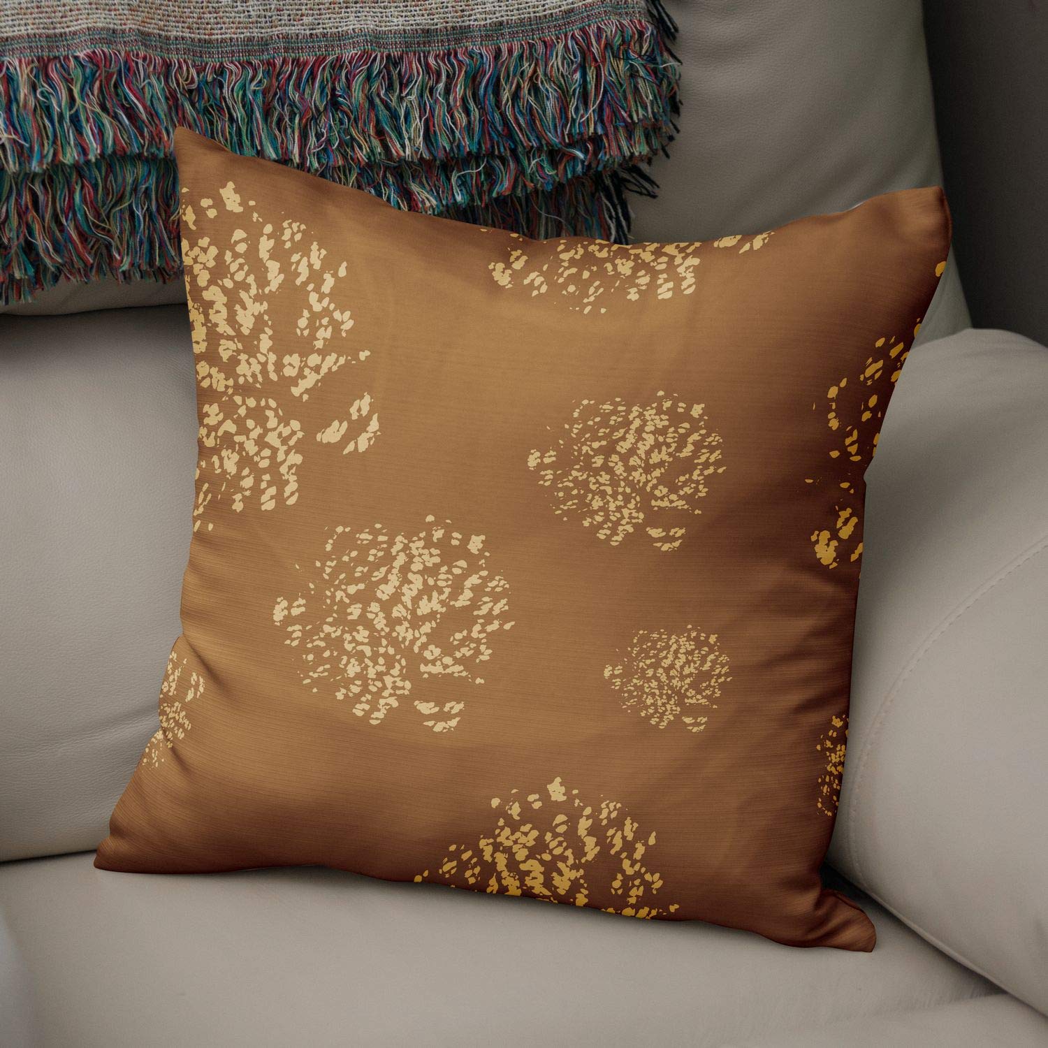 Bonamaison Decorative Cushion Cover, Polycotton, Brown, Standard