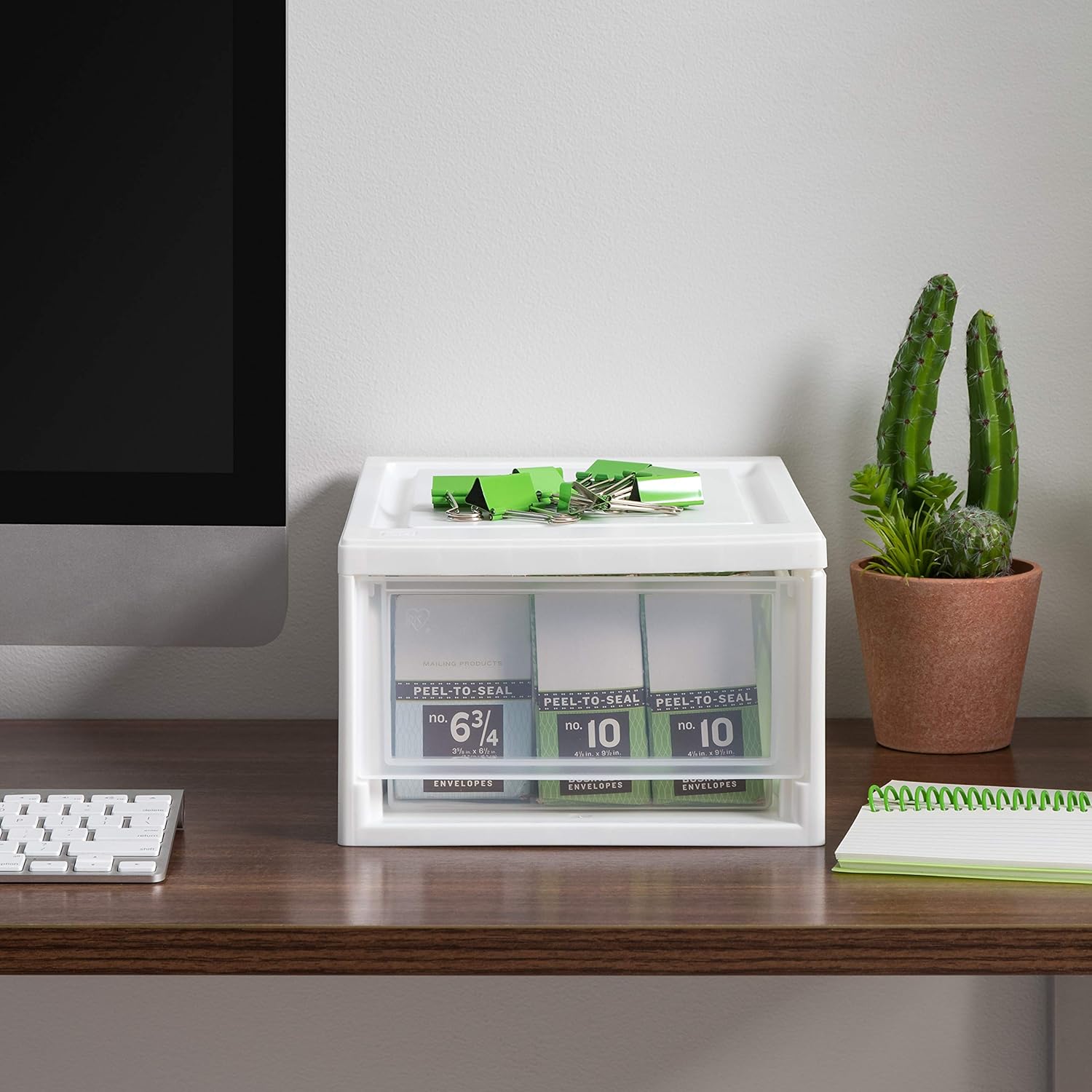 IRIS USA MSD-1 Compact Stacking Drawer, White, 6 Quart, 4-pack, 4 Count: Home & Kitchen