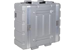 Crossrock Stackable 4U Rack Case, Strong Molded with Heavy Duty Hardware, Standard 19.25” Depth-Silver(CRA8604USL)
