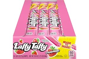 Laffy Taffy Rope Candy, Strawberry Flavor, 0.81 Ounce Ropes (Pack of 24)