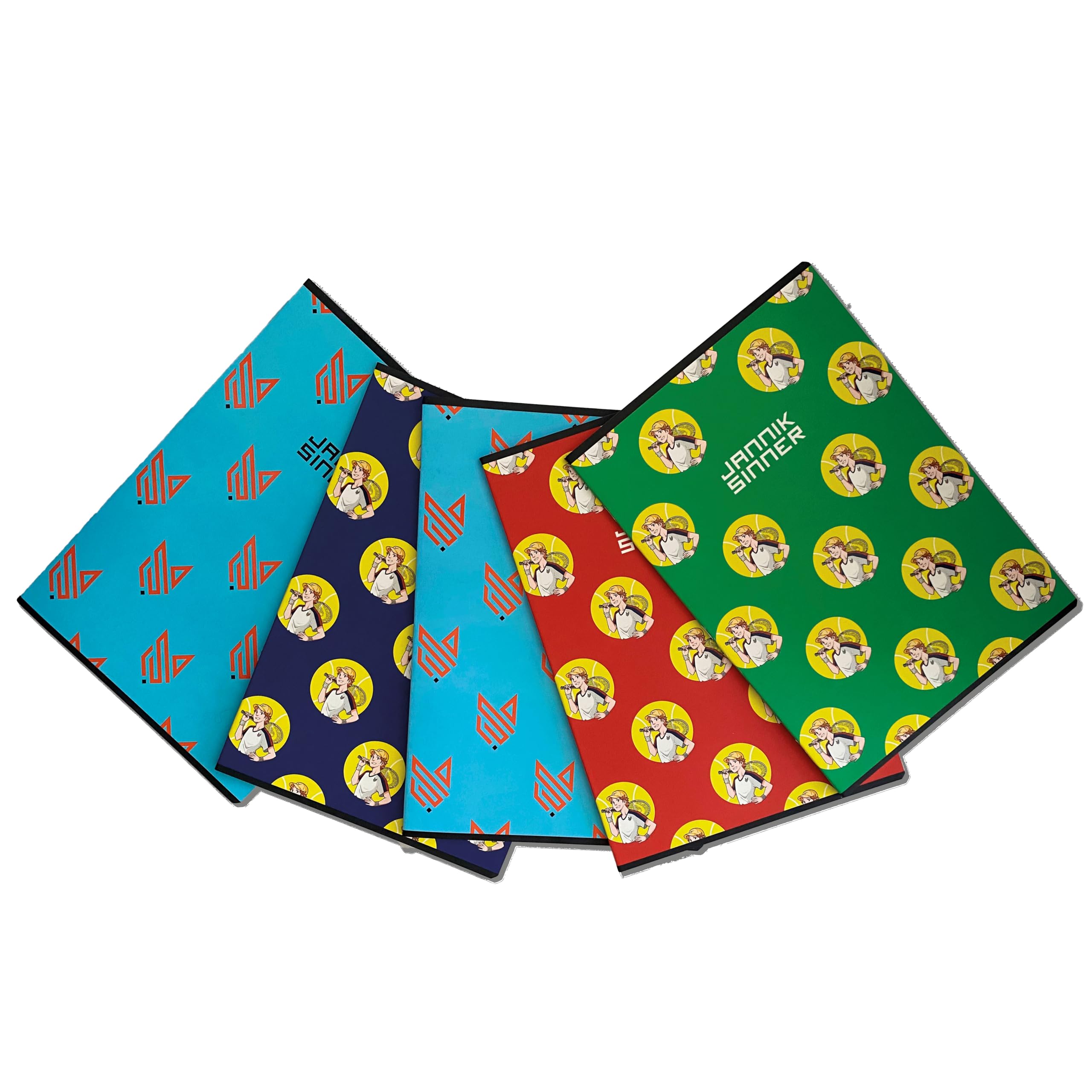 Pigna, Maxi SINNER Notebook, 80 Pages, Personalised Notebook, 5 Pieces, Inside 5M, Squares