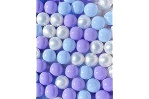 IAGBIBUI Ball Pit Balls 100 for Baby and Toddler Phthalate Free BPA Free Crush Proof 2.16 Inches Plastic Multicolored Pit Balls in Reusable Play Toys Gift for Kids (Purple, Pearl Blue, Pearl White)