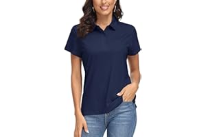 MAGCOMSEN Women's Polo Shirts UPF 50+ Sun Protection 4 Buttons Casual Work Quick Dry Short Sleeve Collared Golf Shirt