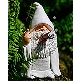 Karoter Middle Finger Figurine Decorations, Naughty Smoking Wizard Gnome, 5.9 Inch , Garden Statue Outdoor, Funny Figurine fo