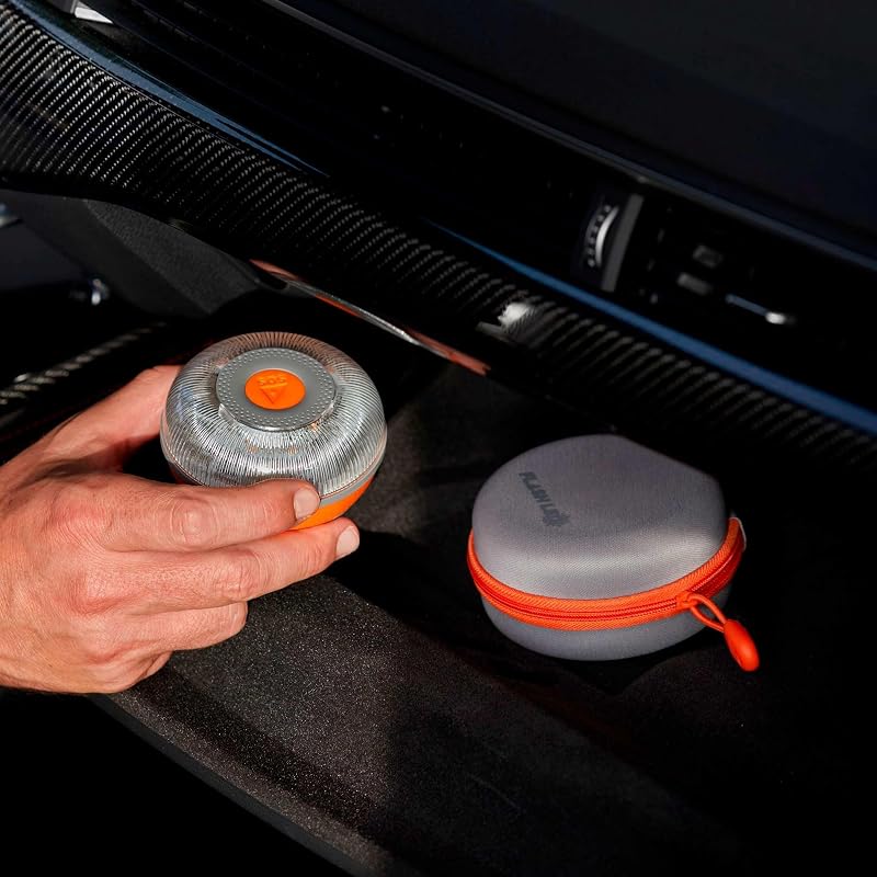 Luz de Emergencia V16 Certificada DGT 3.0, con Geolocalización, App Incluida, Tarjeta SIM y Servicio de Datos Gratis hasta 2038, Base Imantada, Incluye Funda