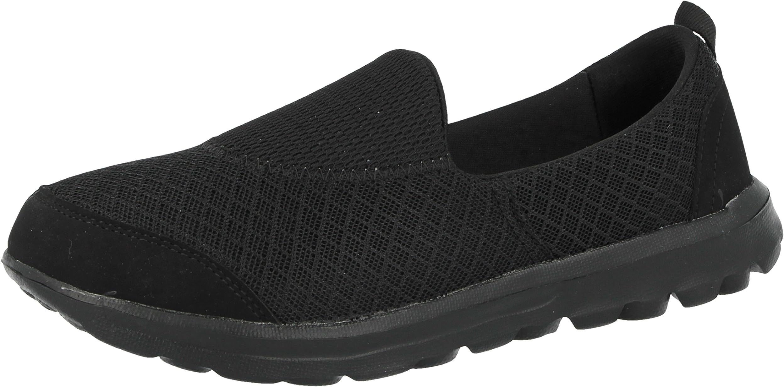 Ladies Memory Foam Slip On Canvas Pumps Mesh Flexi Comfort Plimsoll Casual Sports Trainers Go Shoes Size 3-8