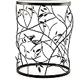 FirsTime & Co. Bronze Bird and Branches End Table, Bedroom Nightstand and Living Room Side Table, Round, Metal and Glass, Cottage, 22 x 16.5 Inches