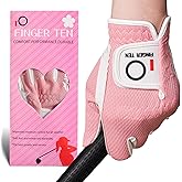 FINGER TEN Womens Golf Glove Right Handed Golfer Left Hand 1 Pack Golf Gloves Rain Grip Hot Wet All Weather Mesh for Women Girls Ladies Small Medium Large