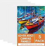 Koncci Canvas for Painting 42x59.4cm A2 5 Packs 4mm Acid Free Cotton