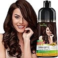 Herbishh Hair Color Shampoo for Gray Magic Dye Colors in Minutes Long Lasting 500ml 3-In-1 Color Ammonia-Free (Dark Coffee)