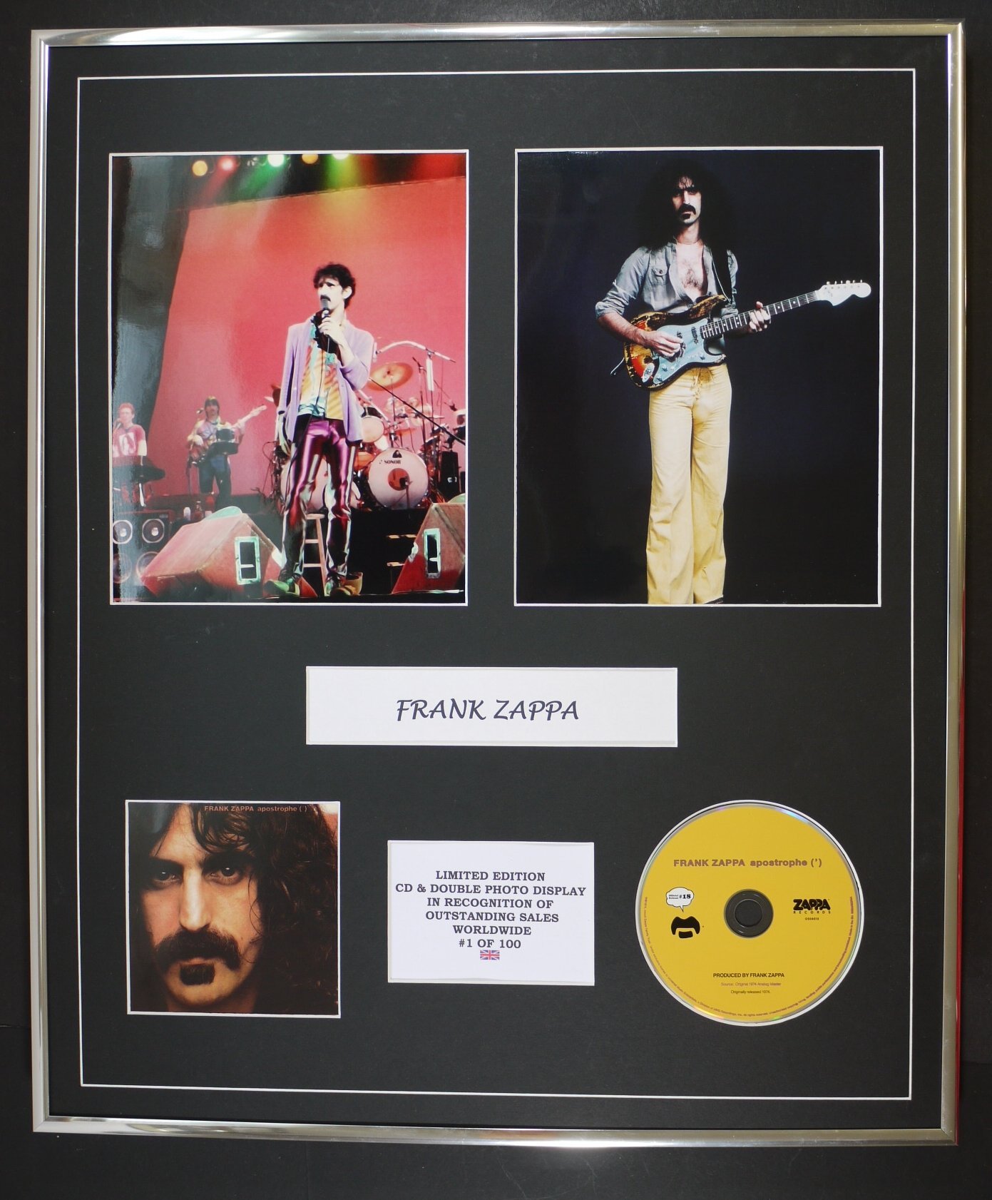 FRANK ZAPPA/CD & DOUBLE PHOTO DISPLAY/LTD. EDITION/COA/APOSTROPHE