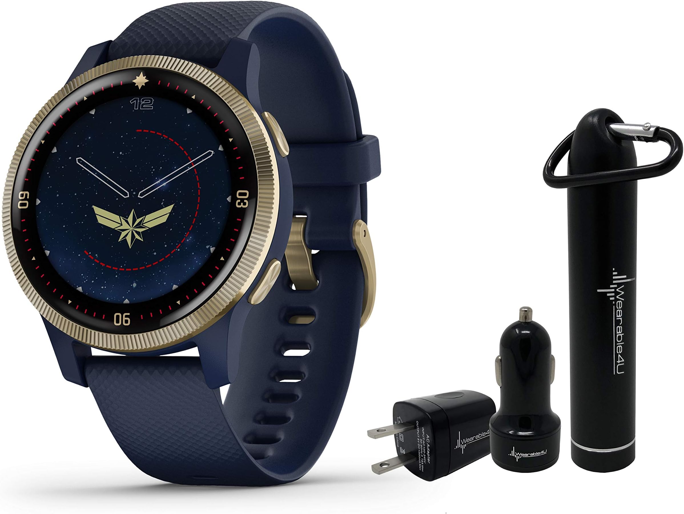 Garmin Legacy Hero Series Special Edition Smartwatch with Included Wearable4U Power Pack Bundle (Captain Marvel 40mm)