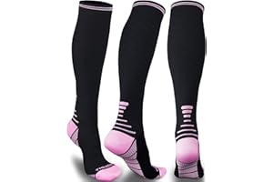 Thoxcare Compression Socks for Women & Men 20-30 mmHg Knee High Support Compression Sock for Travel Sport Running (1or 2Pair)
