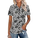 LUYAA Womens Golf Shirt Summer 1/4 Zip up Polo Shirts for Women Short Sleeve Moisture Wicking Gym Workout Tops