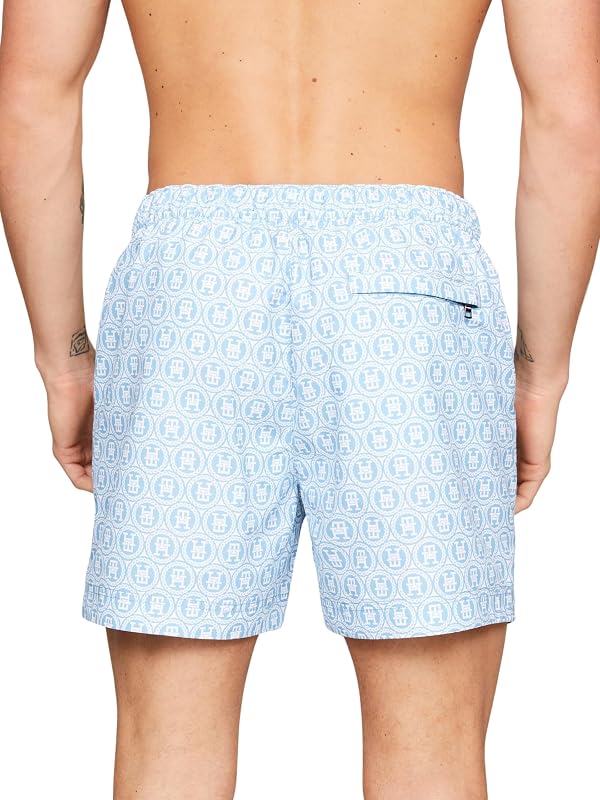 Short de Bain Homme Medium Drawstring Print Mi-Long, Bleu (Laurel Sleepy Blue), S — photo 4 sur 4