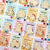 Ctosree 28 Sets Farm Animal Valentines Classroom Gifts Party Favors for Kids Wooden Painting Crafts Kit with Exchange Cards Paintbrush Bag Heart Hand Bulk Barnyard Birthday Supplies Prize Goodie Bag