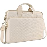 DOMISO 17 inch Laptop Sleeve Protective Case Cover Compatible with 17-17.3 inch HP Dell ASUS Lenovo Chromebook,Waterproof Computer Cases Bag with Shoulder Strap,Beige