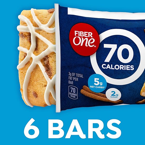 FIBER ONE 70 CALORIE SOFT-BAKED BARS, CINNAMON COFFEE CAKE, 6 BARS, 5.34 OZ