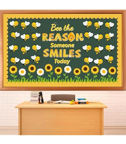 thumbnail image 2 of 84pcs Spring Bulletin Board Decorations, What Can I Bee Sunflower Honeycomb Paper Cutouts Summer Classroom Flower Cut Outs Decor For School Office Home Wall Door 2 of 13