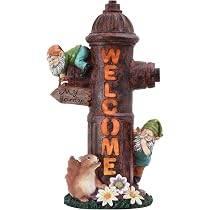 Teresa S Collections 15 Inch Fire Hydrant Garden Sculptures Statues Puppy Dog Pee Training Post Garden Figurines With Solar Powered Garden Lights For Outdoor Halloween Fall Patio Yard Decorations Amazon Sg Home