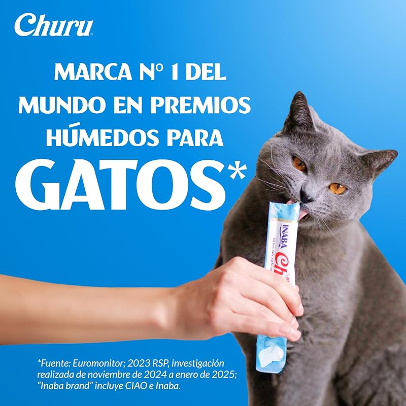 Churu Snack para Gatos, Multipack Sabor Pollo, 80 Sticks x 14g