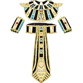 SATINIOR Egyptian Costume Accessory Includes Egyptian Belt Collar Wristbands, Multicoloured, Medium