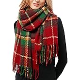 FURTALK Winter Warm Scarf for Women Soft Shawl Wraps Tassel Plaid Oversized Scarves