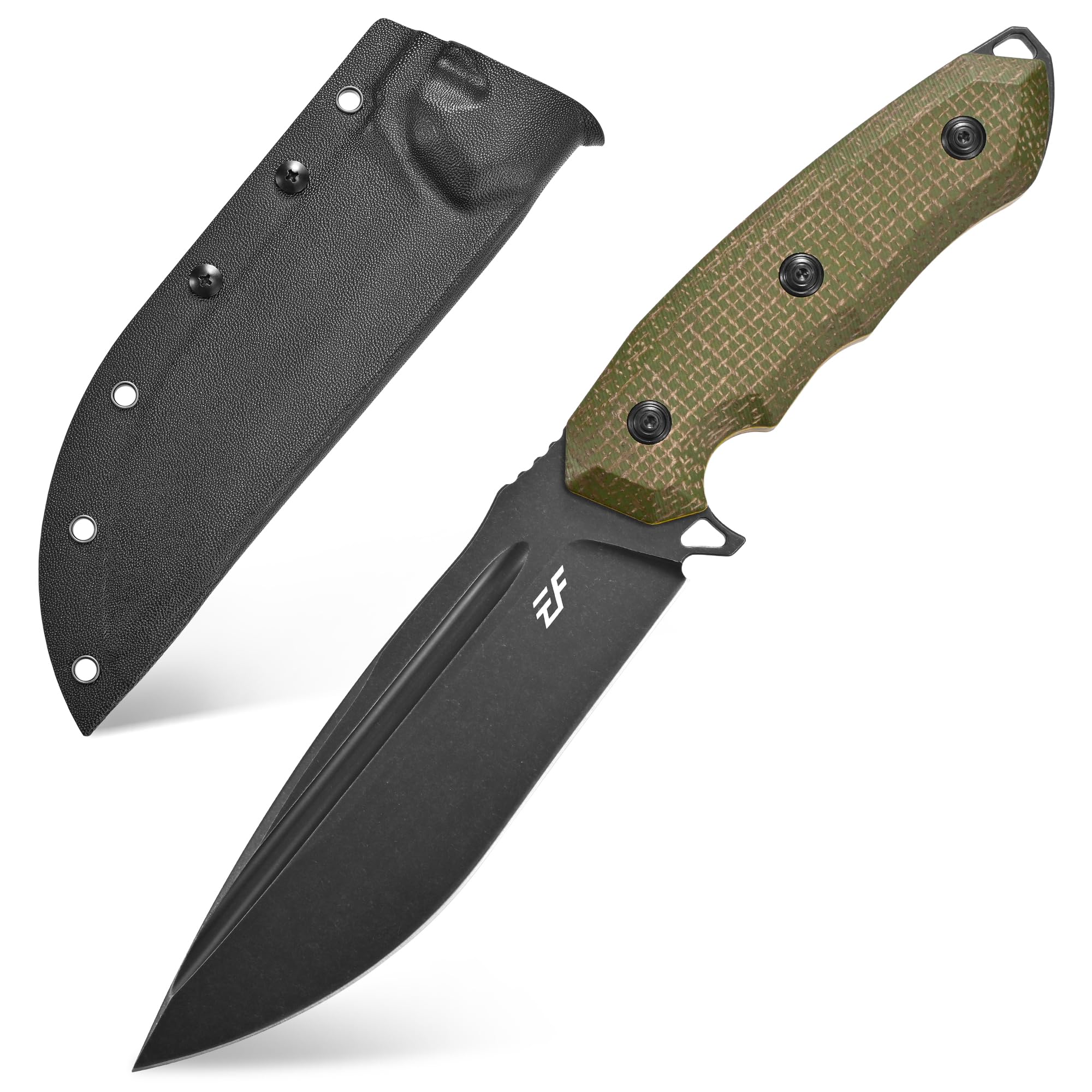 Photo 1 of Eafengrow EF150 Fixed Blade Knife Sleipner Stainless Steel Blade Micarta Handle Full Tang Heavy Duty EDC Tool Straight Knife for Working Camping Bushcraft?Green