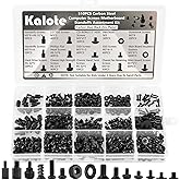 510PCS Computer Screws Assortment Kit, Carbon Steel Black Zinc Plated Motherboard Standoffs Screws PC Screws for HDD, SSD Har