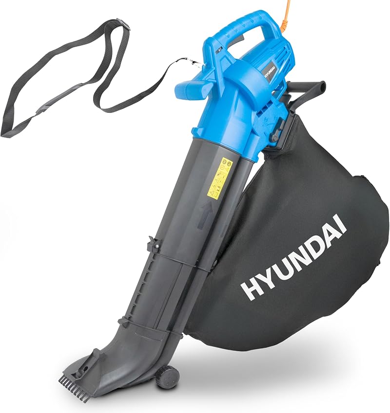 HYUNDAI 3000W Leaf Blower Vacuum Mulcher 45L Bag 12m Cable Blue