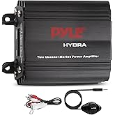 Pyle PLMRMP1B 2 Channel 400 Watt Waterproof Micro Marine Amplifier
