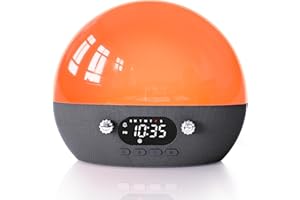 MOMILLA Sunrise Alarm Clock with Bluetooth Speaker, White Noise Sound Machine, Alarm Clocks for Heavy Sleepers Bedrooms, Wake up Light Night Lights Lamp, Chirstmas Gifts for Boys and Girls Adults