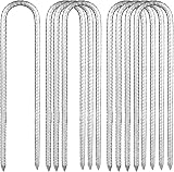 YOUNTHYE 8Pcs Galvanized Steel Ground Pegs 12in 30cm Heavy Duty Tent Stakes 9mm view 1