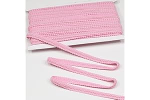 dlboboai Gimp Braid Trim Polyester Braided Ribbon 12 Yards 12mm Wide Centipede Braided Lace Trim for Sewing Crafts Clothing Curtains Accessories Lampshade Home DIY Decoration (Pink, 12mm Wide)