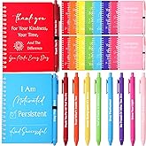 Resurhang 96 Pcs Valentines Employee Appreciation Gifts Bulk Spiral Notebooks with Motivational Quotes Matching Pens Team Appreciation Gifts forTeam Coworker Staff