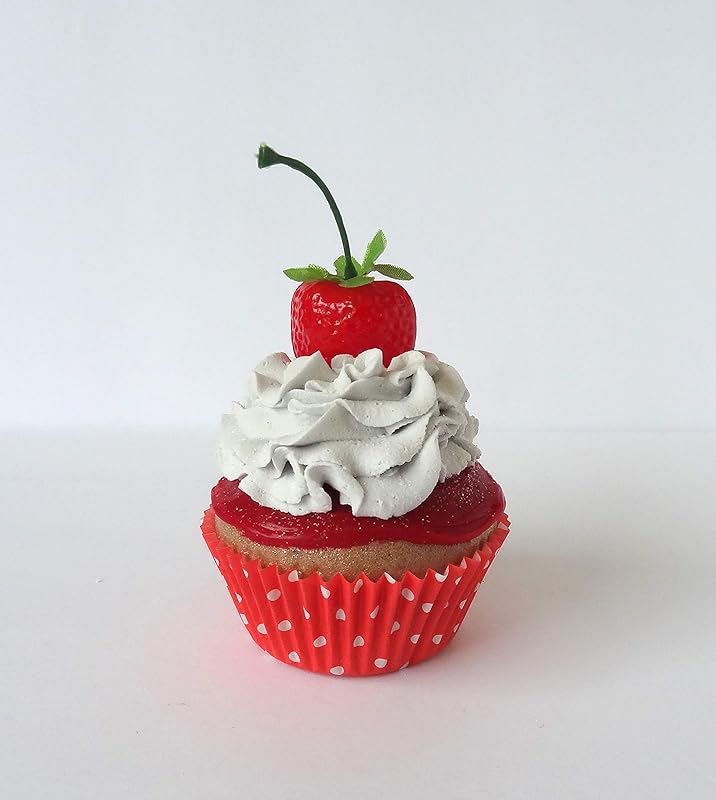 Fake Cupcake Faux Chocolate Strawberries and Cream Faux