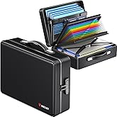 ANZAKY Fireproof Document Box with Fireproof Zipper, Hard Inner Shell Fireproof Document Bag with Lock, Fireproof Water Resistant Important Document Organizer 16 inch Laptop File Briefcase (Black)