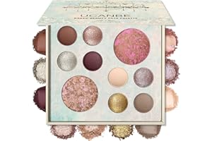 UCANBE All in One Baked Makeup Palette – Eyeshadow, Blush & Bronzer Face Kit, Neutral Pigmented Colors, Travel Size Compact, Full Face Makeup Gift Set for Women