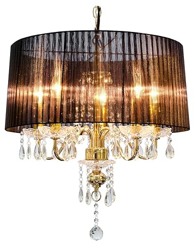 Febland Beaumont Five Light Gold Chandelier Metal Black Amazon